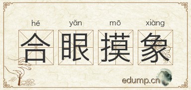 合眼摸象图片