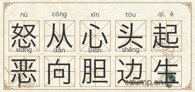 怒从心头起，恶向胆边生图片