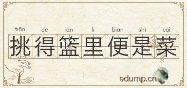 挑得篮里便是菜图片