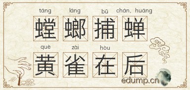 螳螂捕蝉，黄雀在后图片