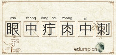 眼中疔，肉中刺图片